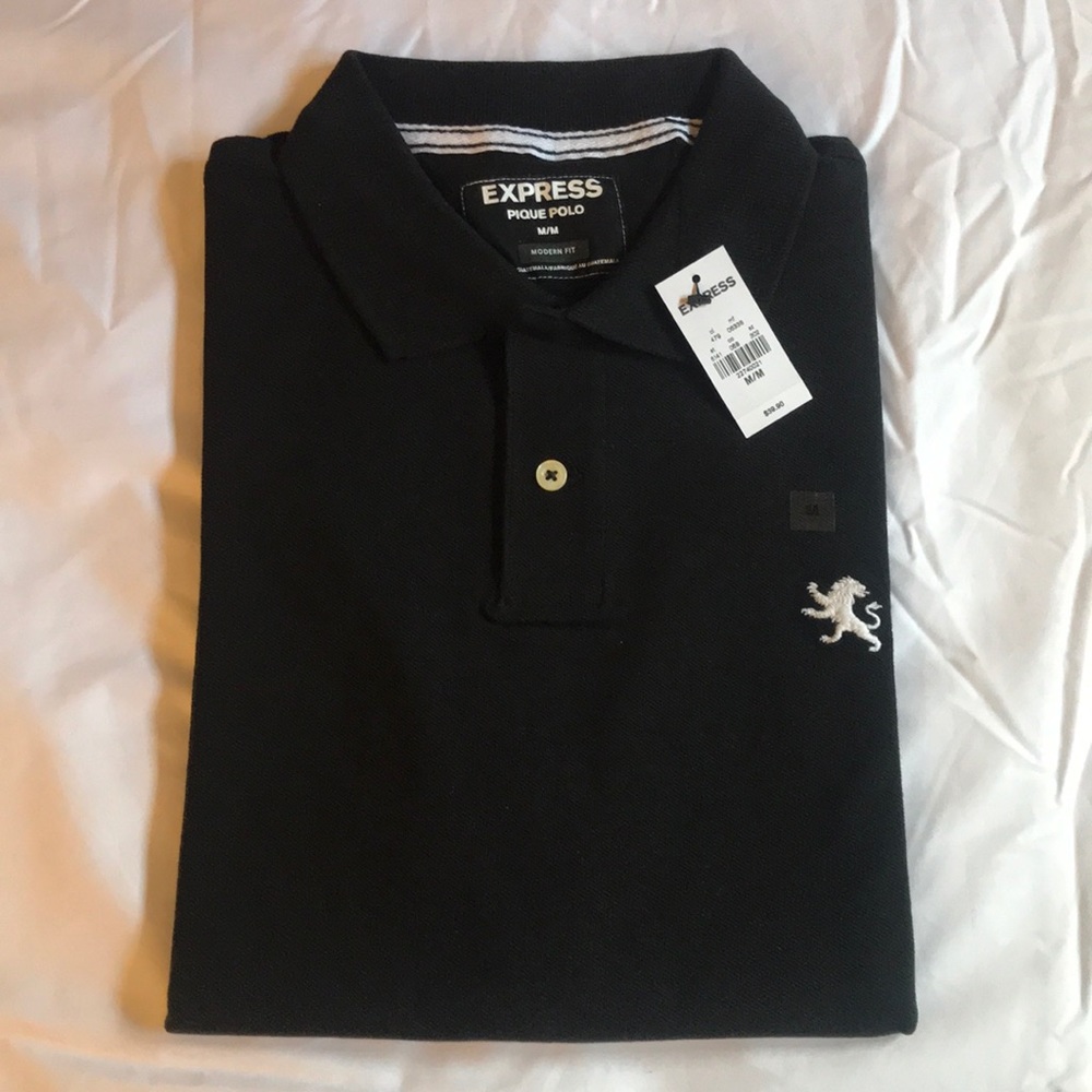 New Express Men’s Black Pique Polo size M